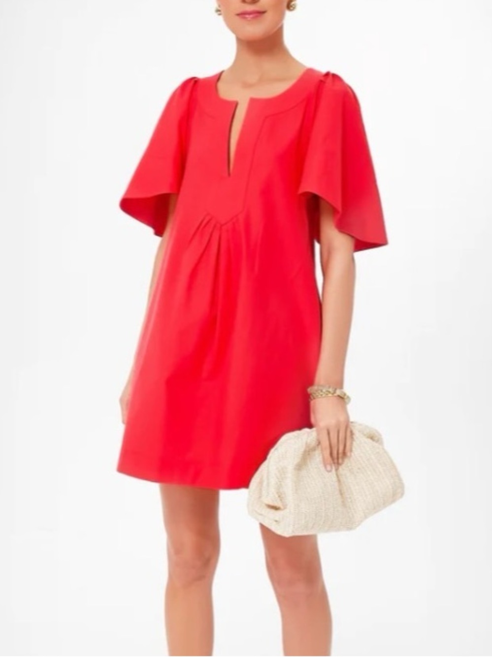 Tuckernuck Pomander Place Red Finley Flutter Sleeve Dress Small Preppy Summer